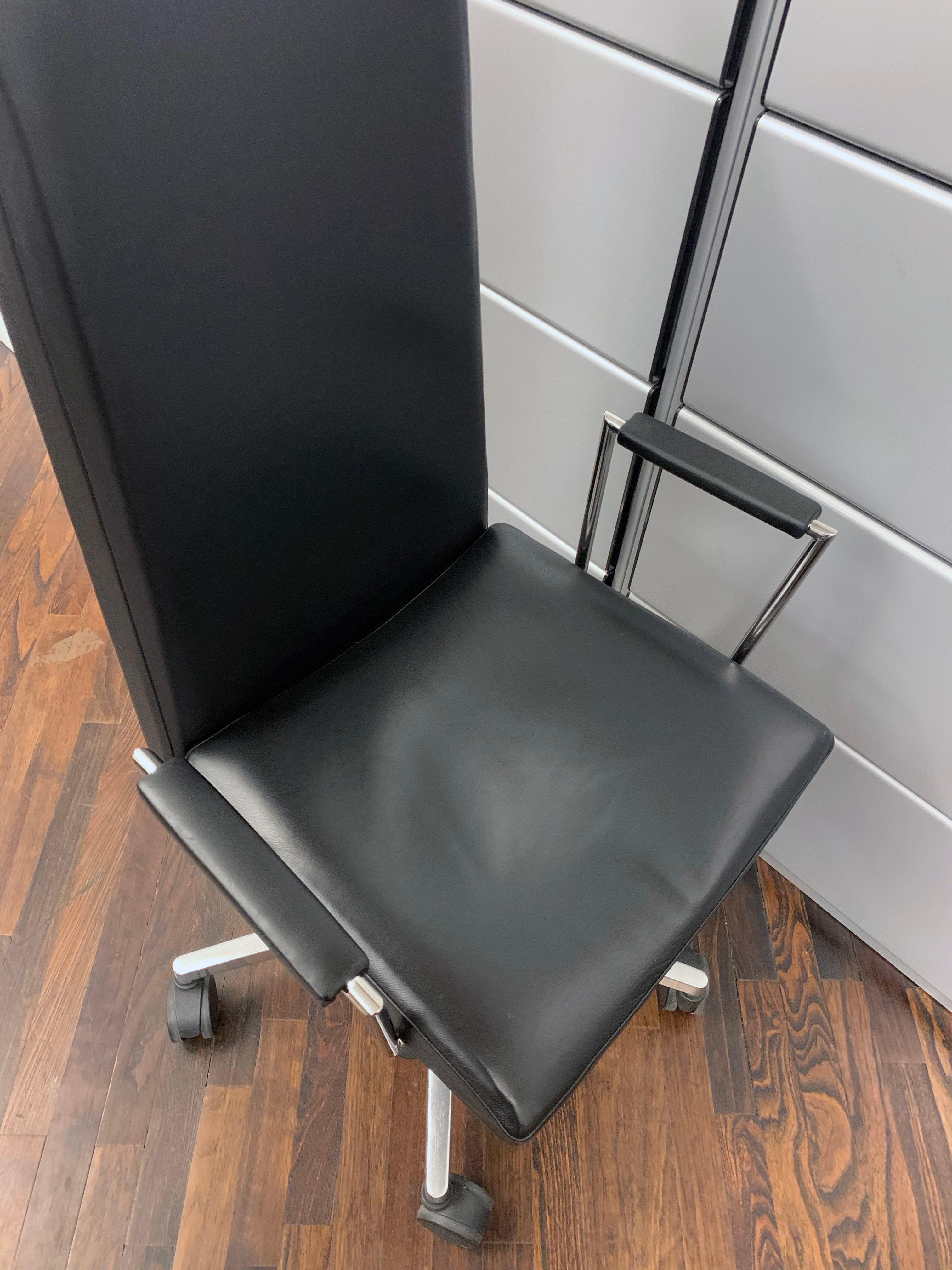 Black Leather Office Chair 3