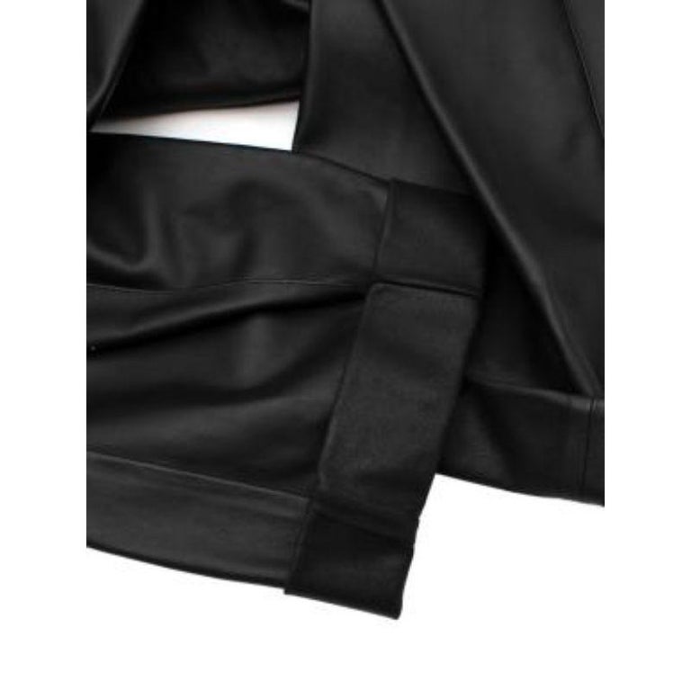 Black leather paper bagwaist trousers For Sale at 1stDibs