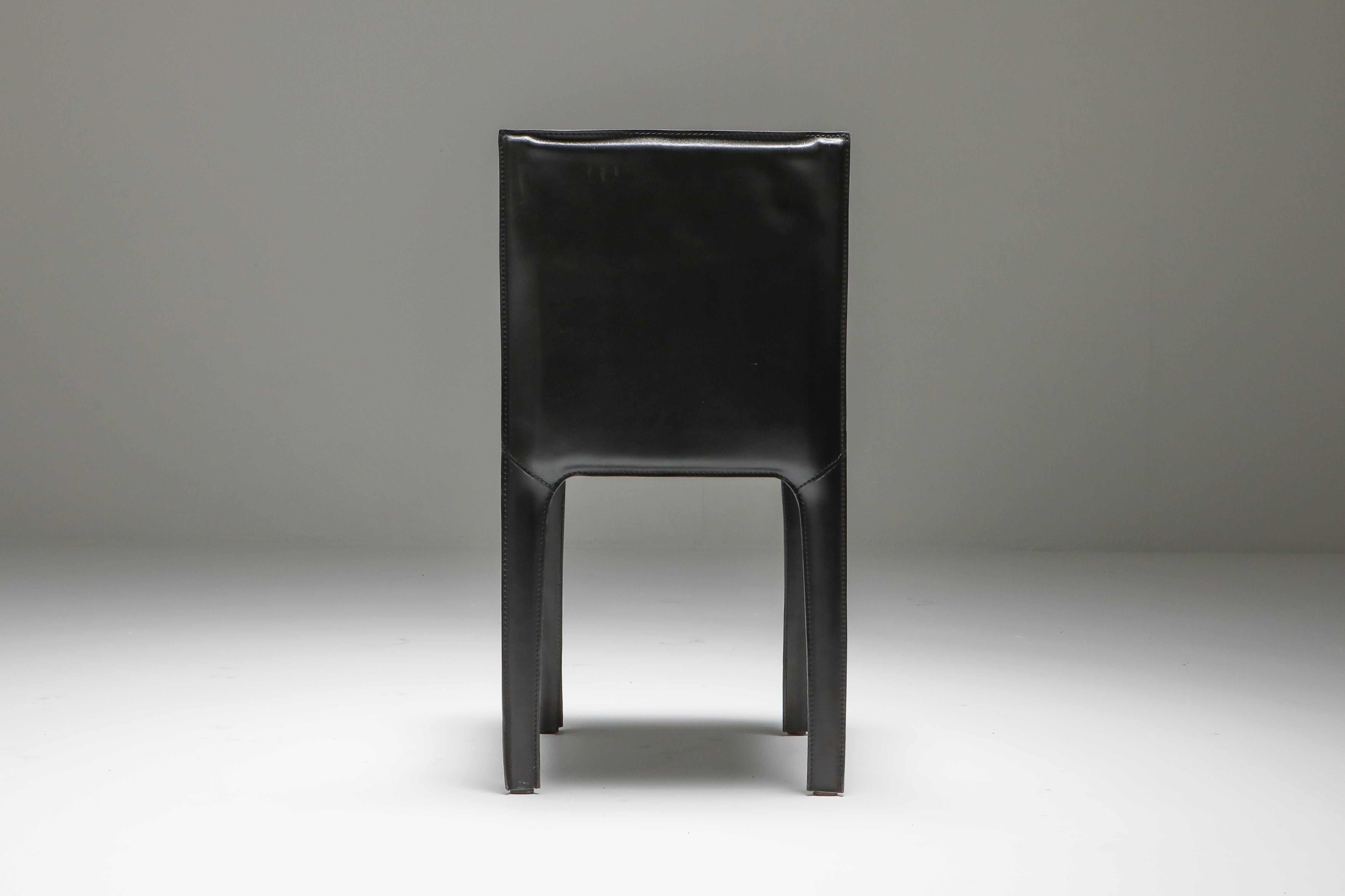 Black Leather 'Pasqualina' CAB Dining Chairs 1