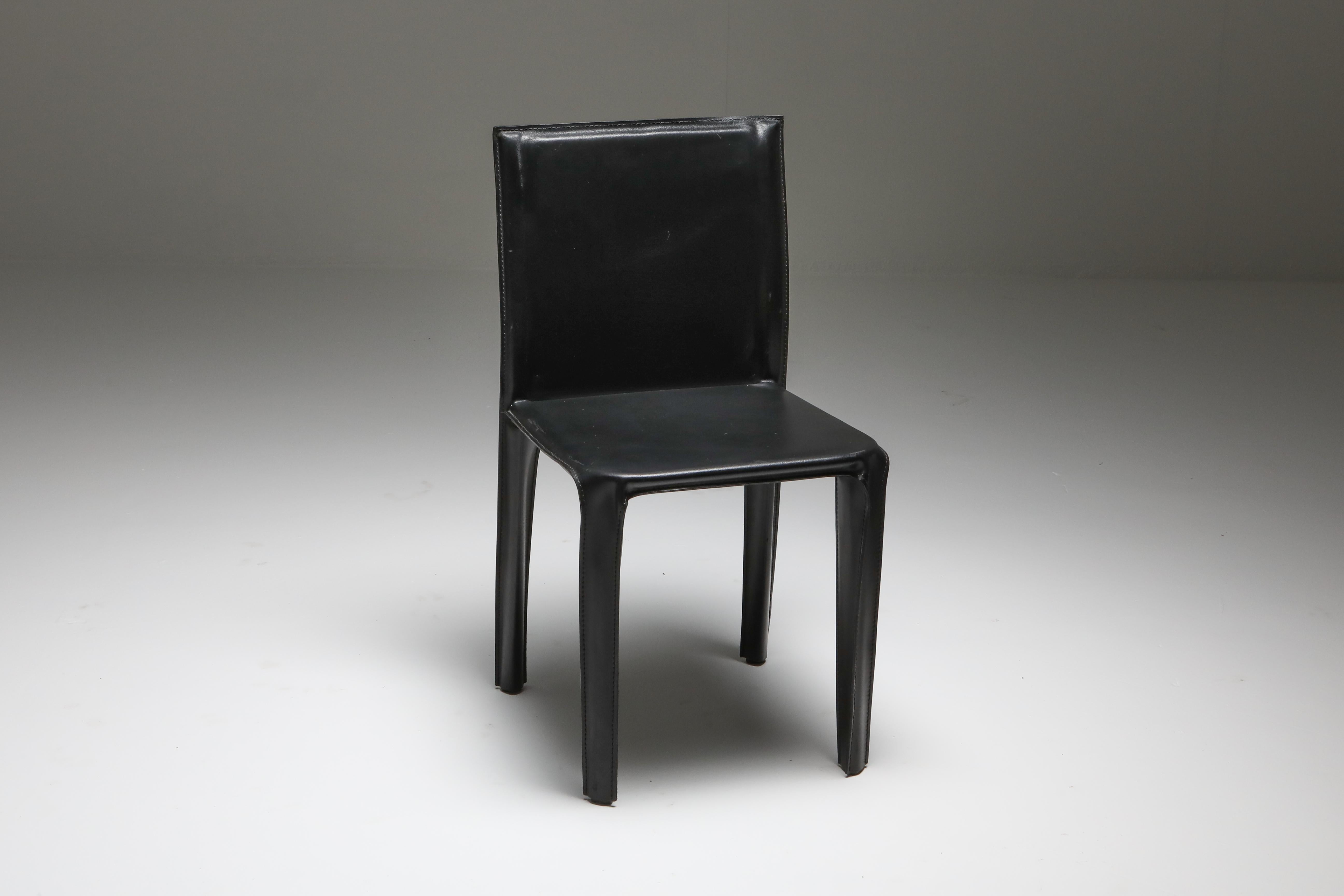 Black Leather 'Pasqualina' CAB Dining Chairs 2