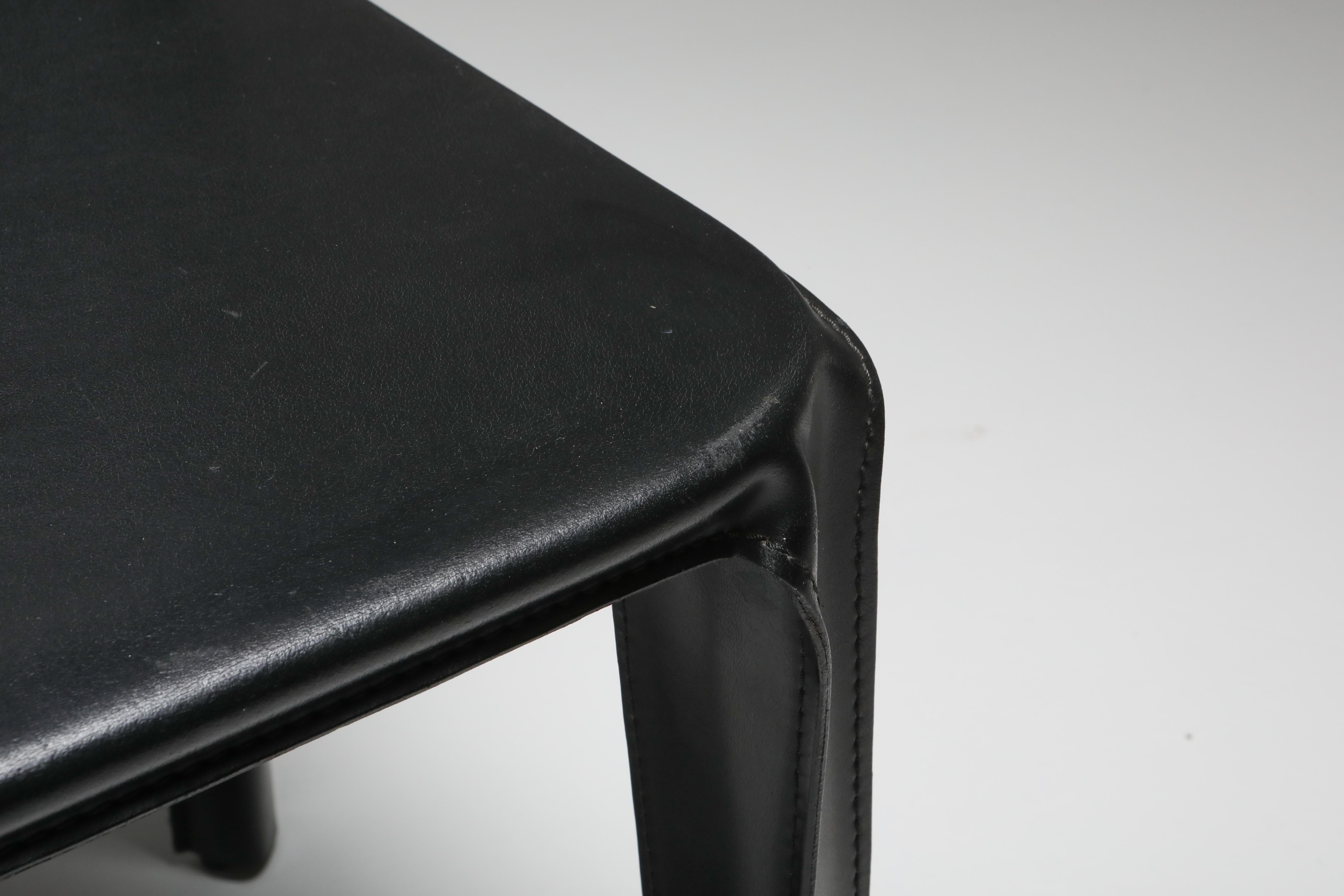 Black Leather 'Pasqualina' CAB Dining Chairs 3