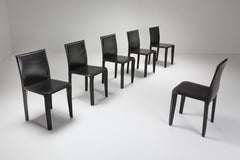 Black Leather 'Pasqualina' CAB Dining Chairs