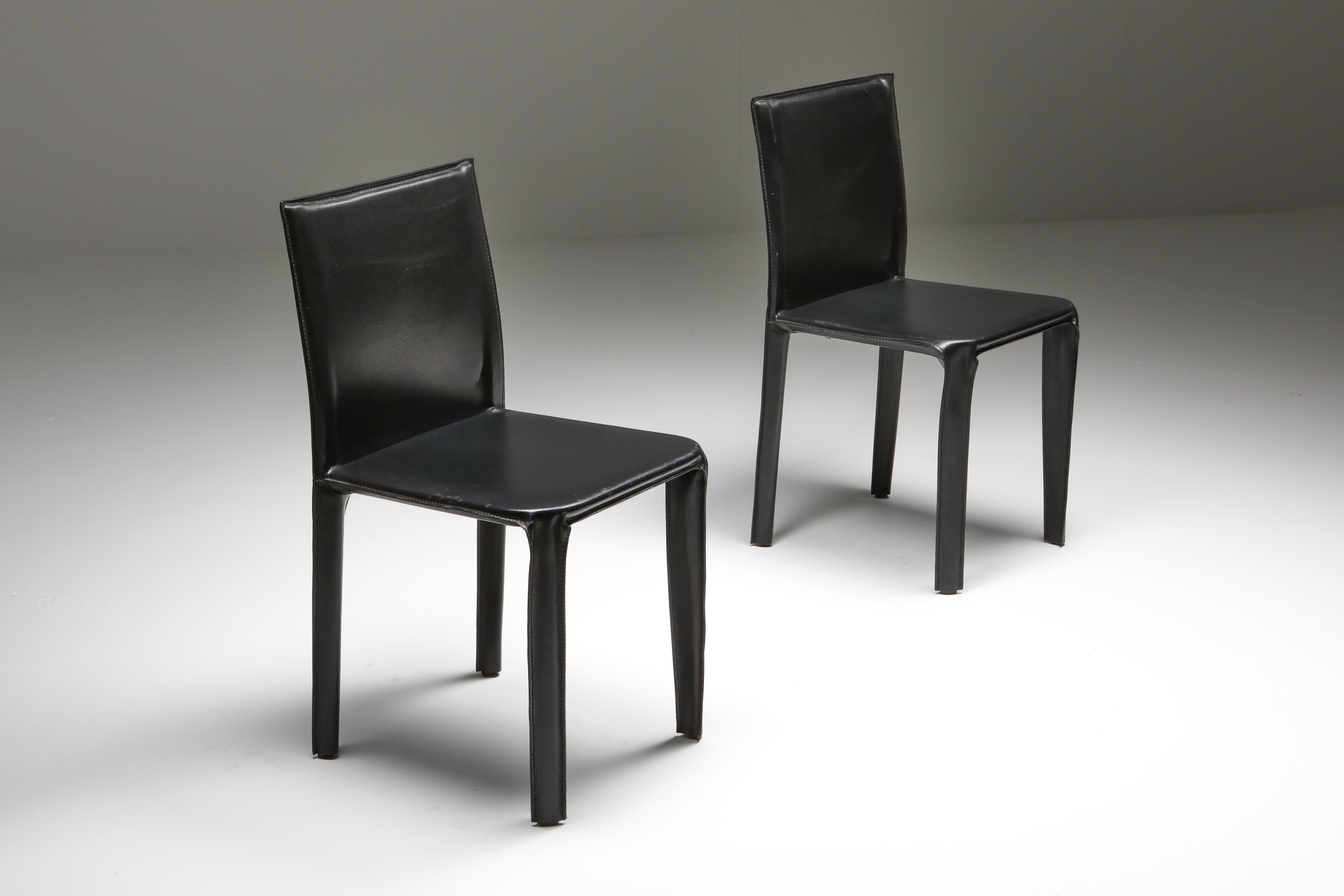 black leather dinning chair