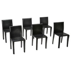 Chaises de salle à manger CAB 'Pasqualina' en cuir noir