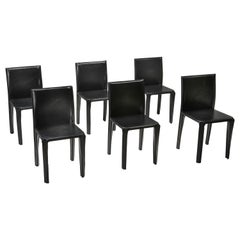 Black Leather 'Pasqualina' CAB Dining Chairs