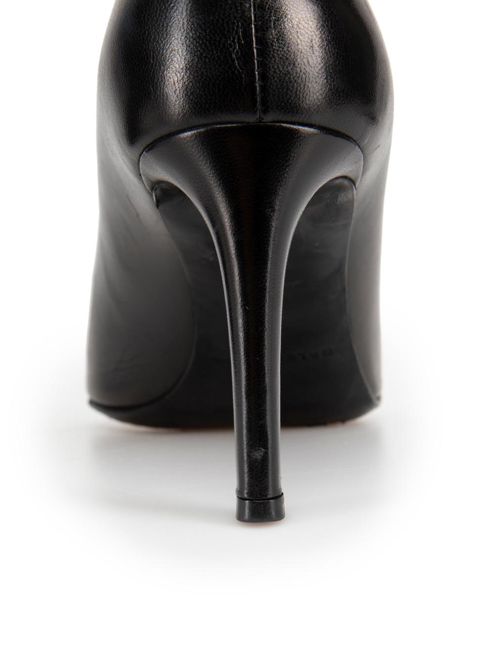 Black Leather Peep-Toe Heels Size IT 39.5 For Sale 1
