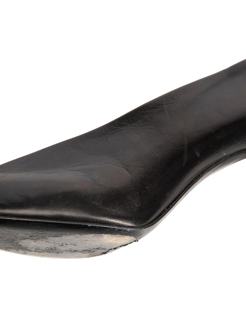 Black Leather Peep-Toe Heels Size IT 39.5 For Sale 2