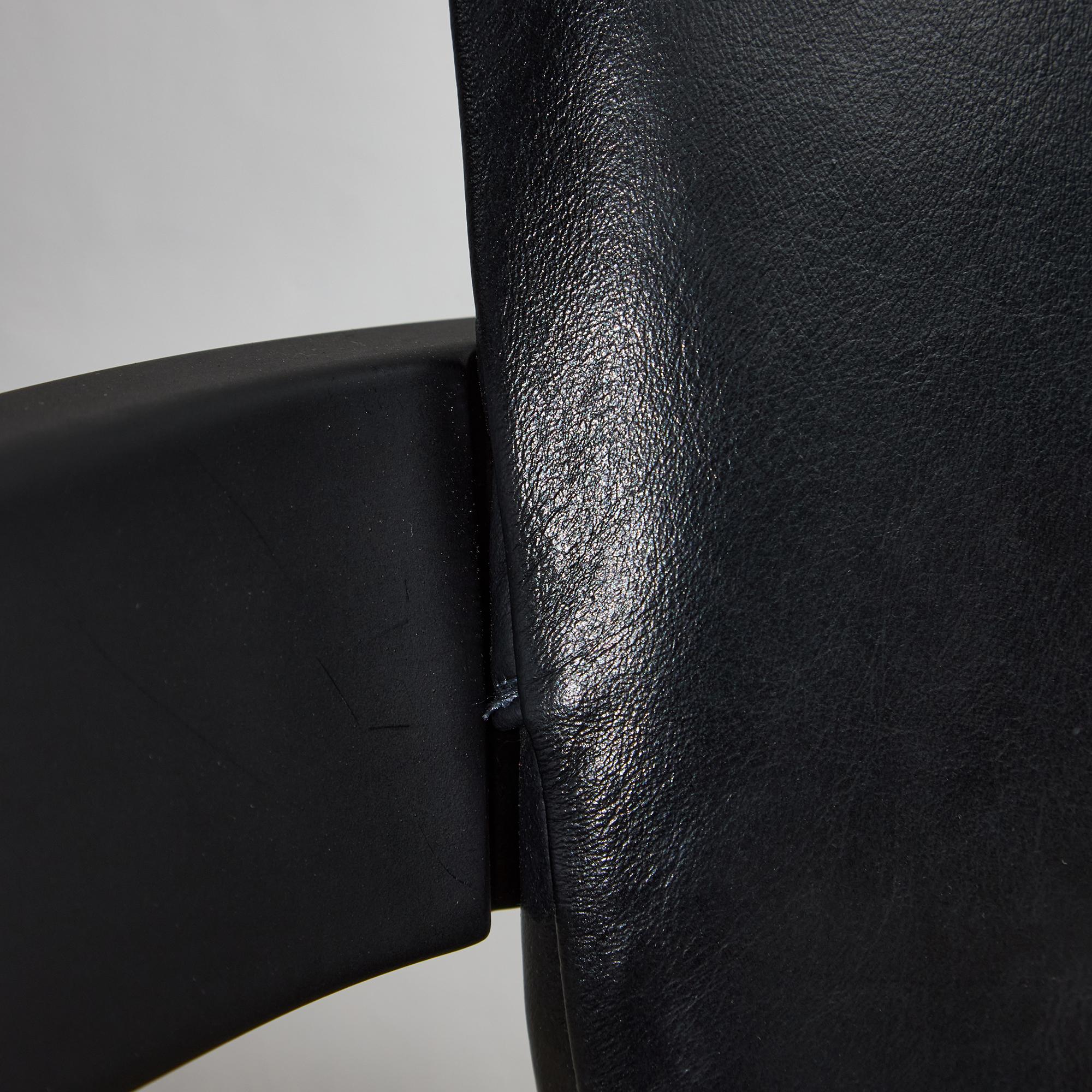 Silla pendular de cuero negro de Peter Opsvik para Stokke, 1983 en venta 1