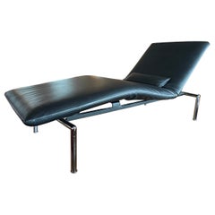 Black leather "Pick-Up" Chaise by Tacchini