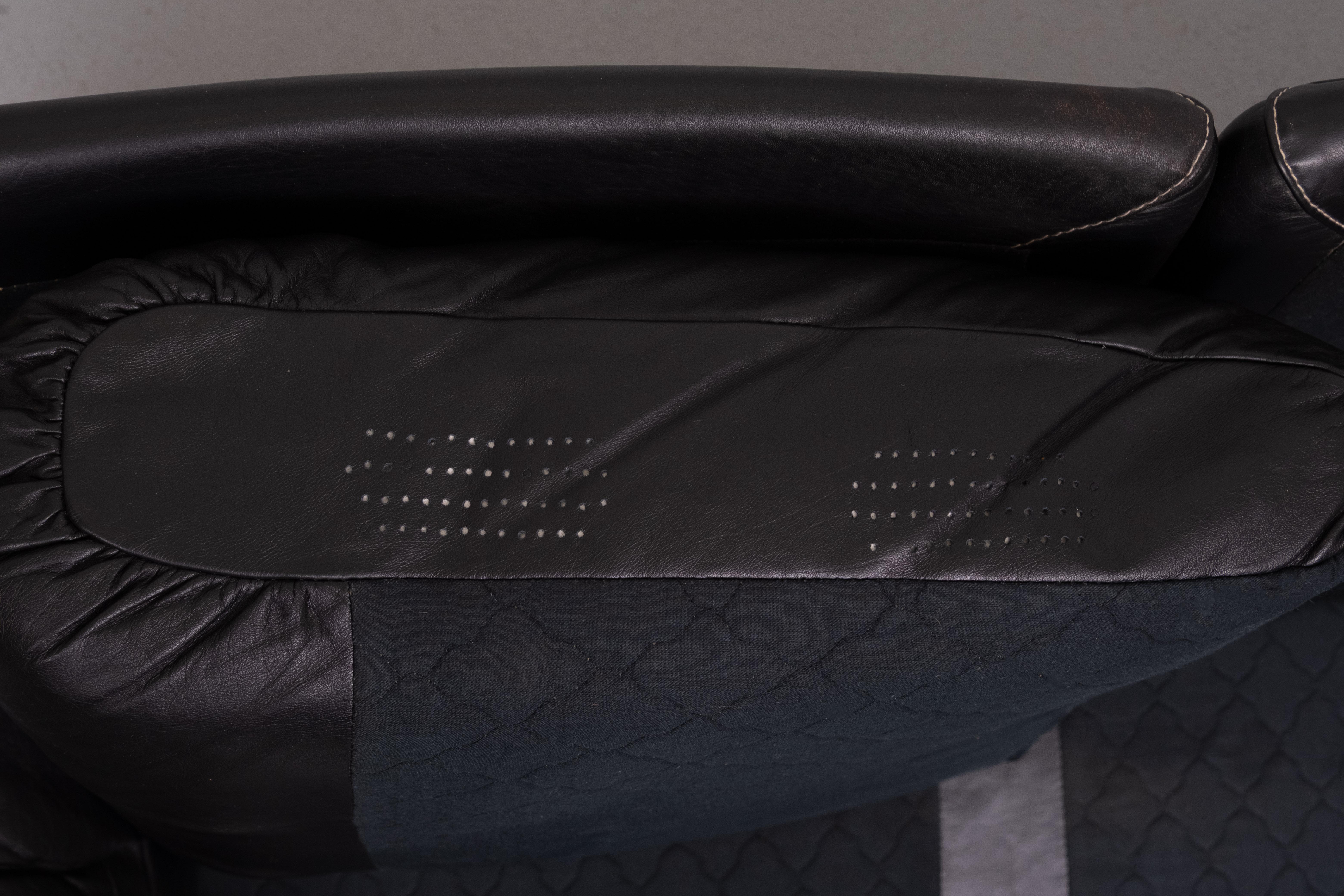 Schwarzes Leder Piumotto  Sofa von Arrigo Arrigoni für Busnelli, Italien, 1970er Jahre im Angebot 4