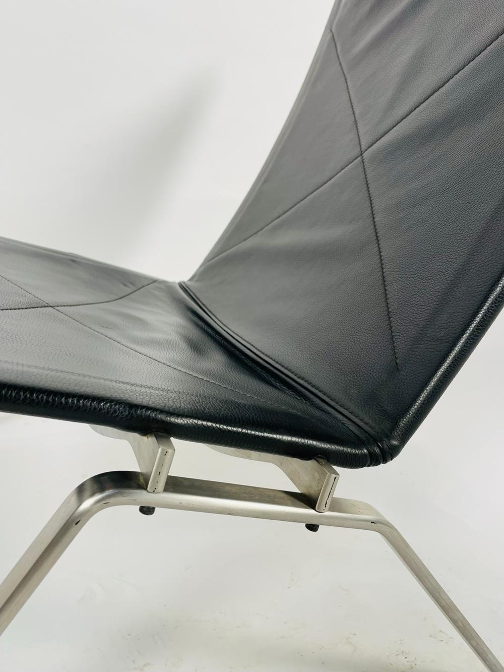 Black Leather PK 22 Lounge Chair by Fritz Hansen 5