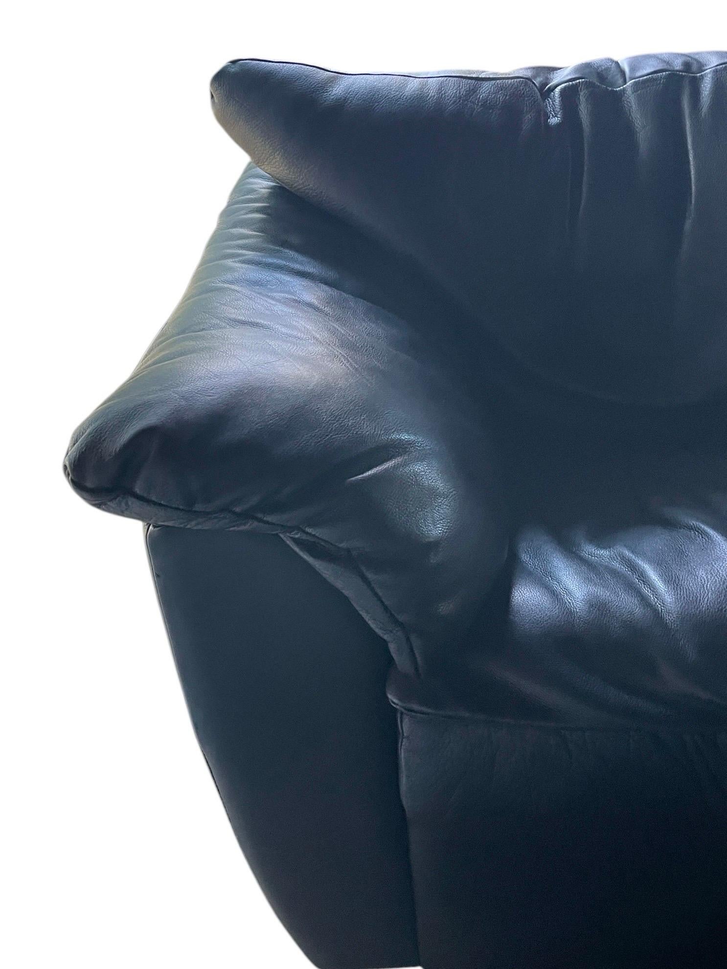 Canapé Postmoderne en Cuir Noir Canapé en Cuir Dans le style de Roche Bobois 5