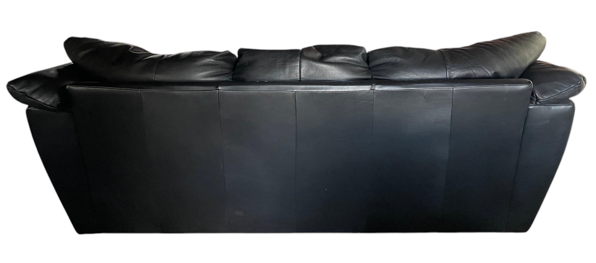 Canapé Postmoderne en Cuir Noir Canapé en Cuir Dans le style de Roche Bobois 1