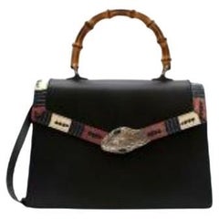 Black leather & python trimmed Bamboo Lilith bag