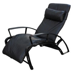 Schwarzer Porsche-Liegestuhl IP84S aus Leder von F. Porsche für Baker