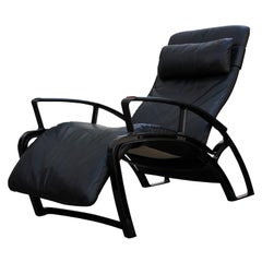 Fauteuil Porsche inclinable en cuir noir IP84S de F. Porsche pour Baker