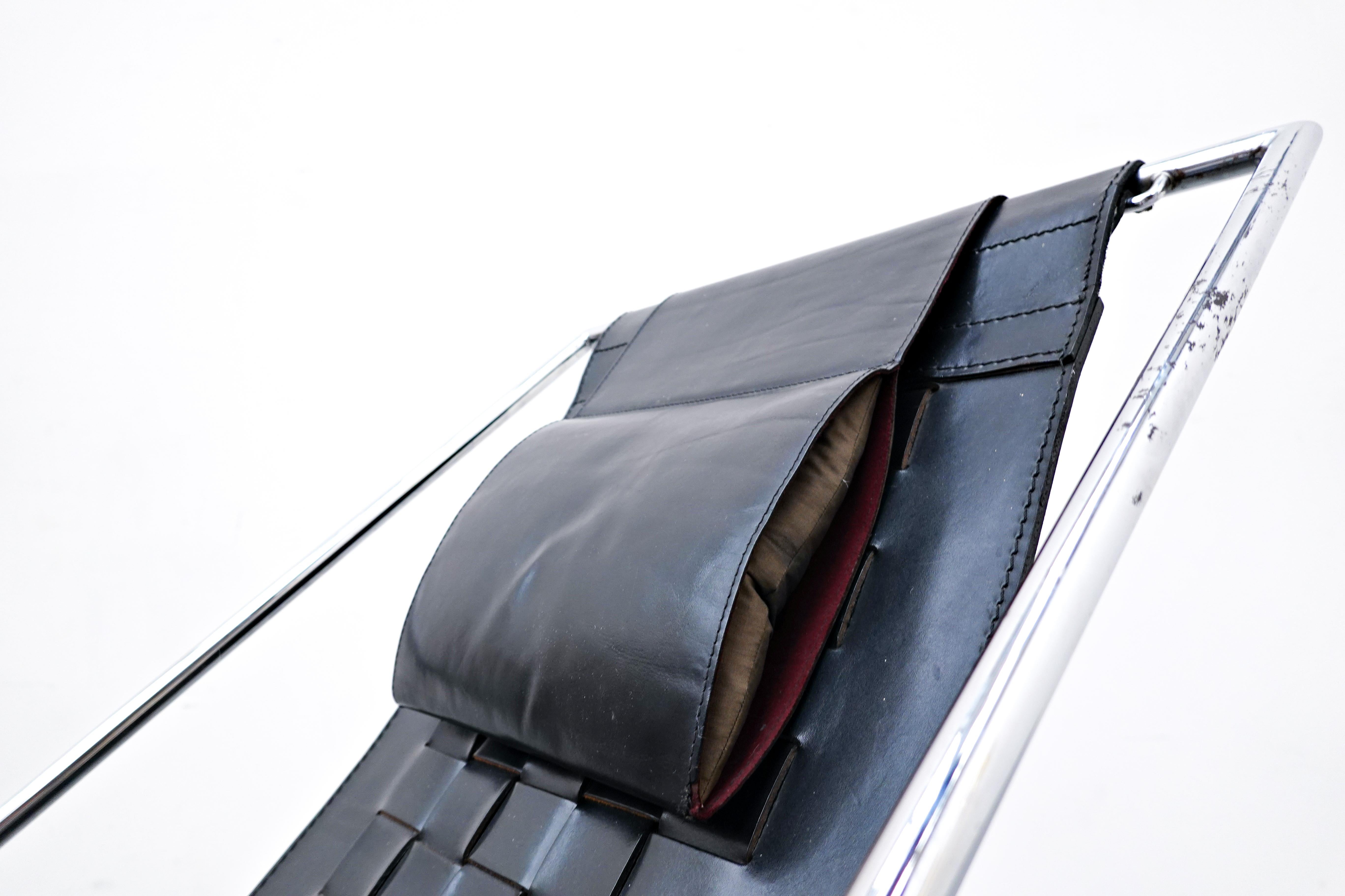 Late 20th Century Black Leather Rocking Chair Model 'Donna' by Elio di Franco for Zanotta, 1988