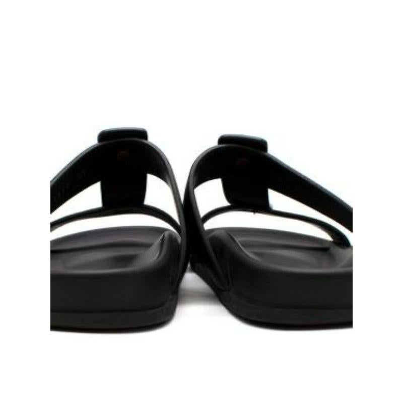 black leather Roman Stud sandals For Sale 1