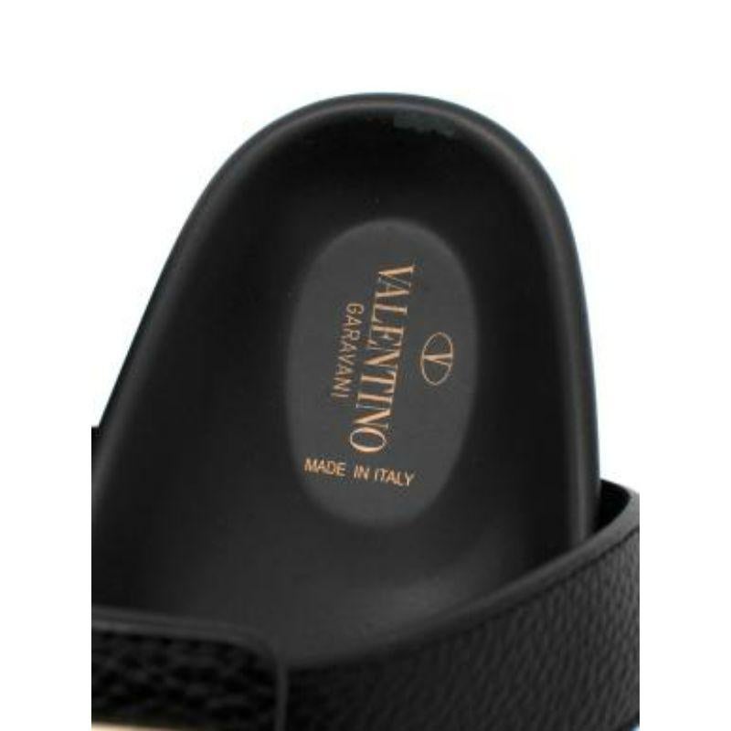 black leather Roman Stud sandals For Sale 4