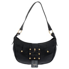 Black Leather Saharienne Hobo