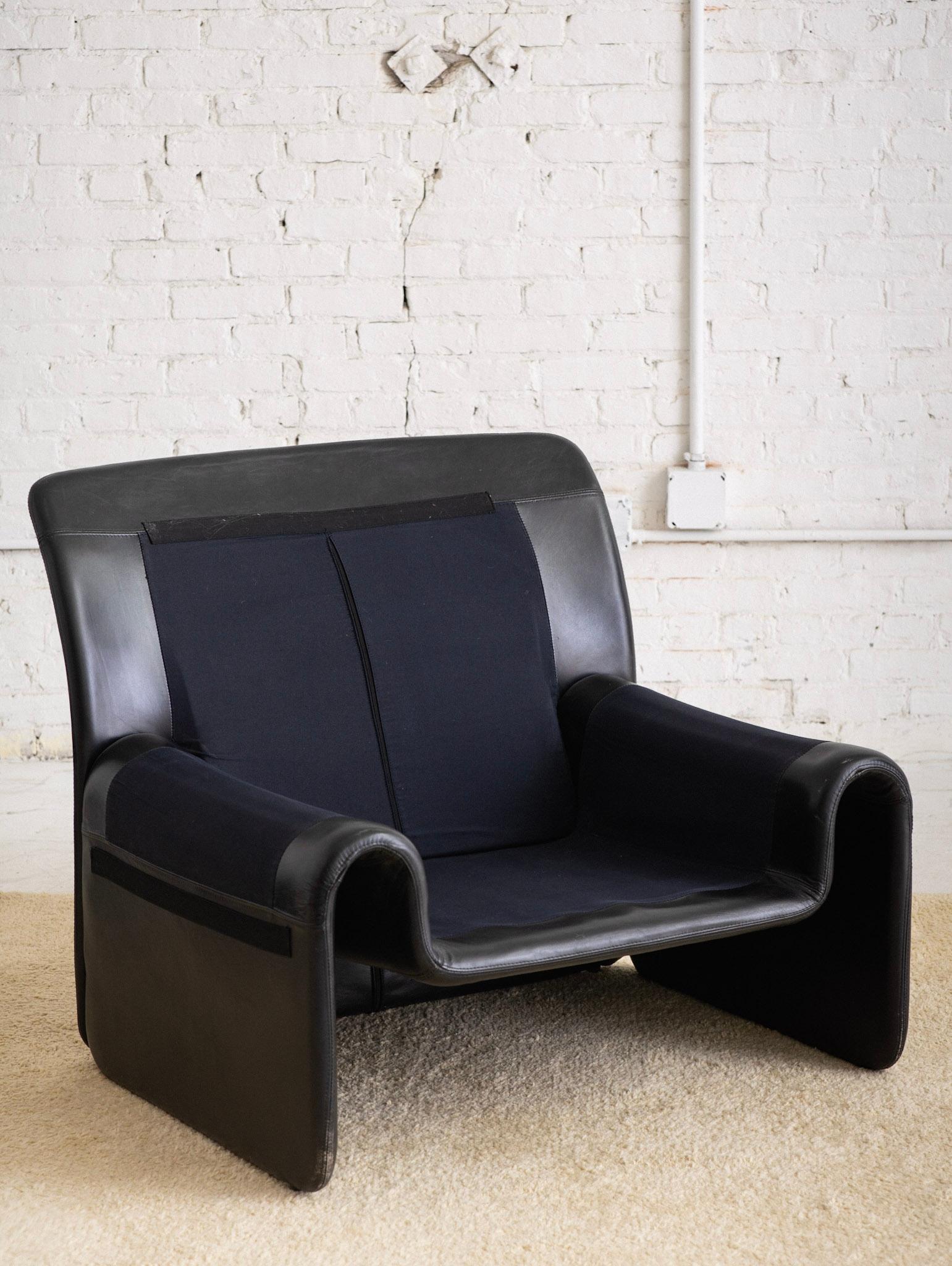 Black Leather “Sara” Lounge Chair by Guido Faleschini for Mariani 6