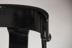 Black Leather Seat Walnut Saber Legs Chairs Customizable