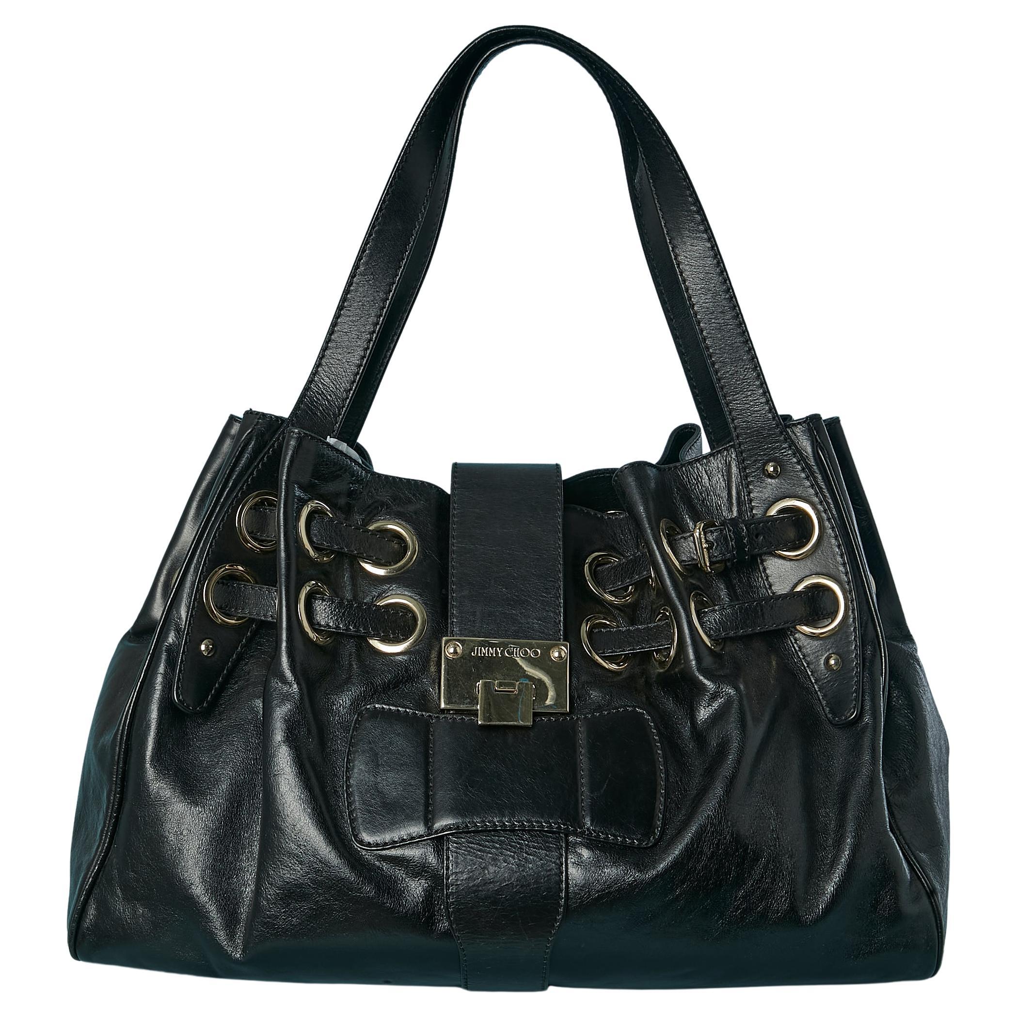 Black leather shoulder bag "Ramona " JIMMY CHOO For Sale