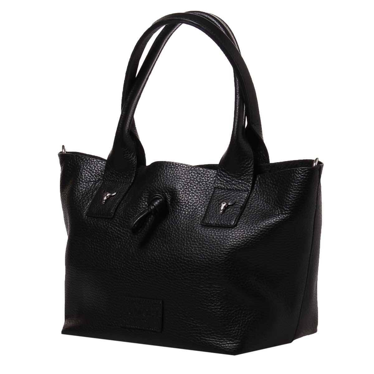 Black leather shoulder bag NWOT In New Condition In Capri, IT