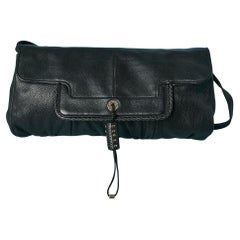 Kleine Schultertasche aus schwarzem Leder (oder Clutch) Yves Saint Laurent Rive Gauche 1998
