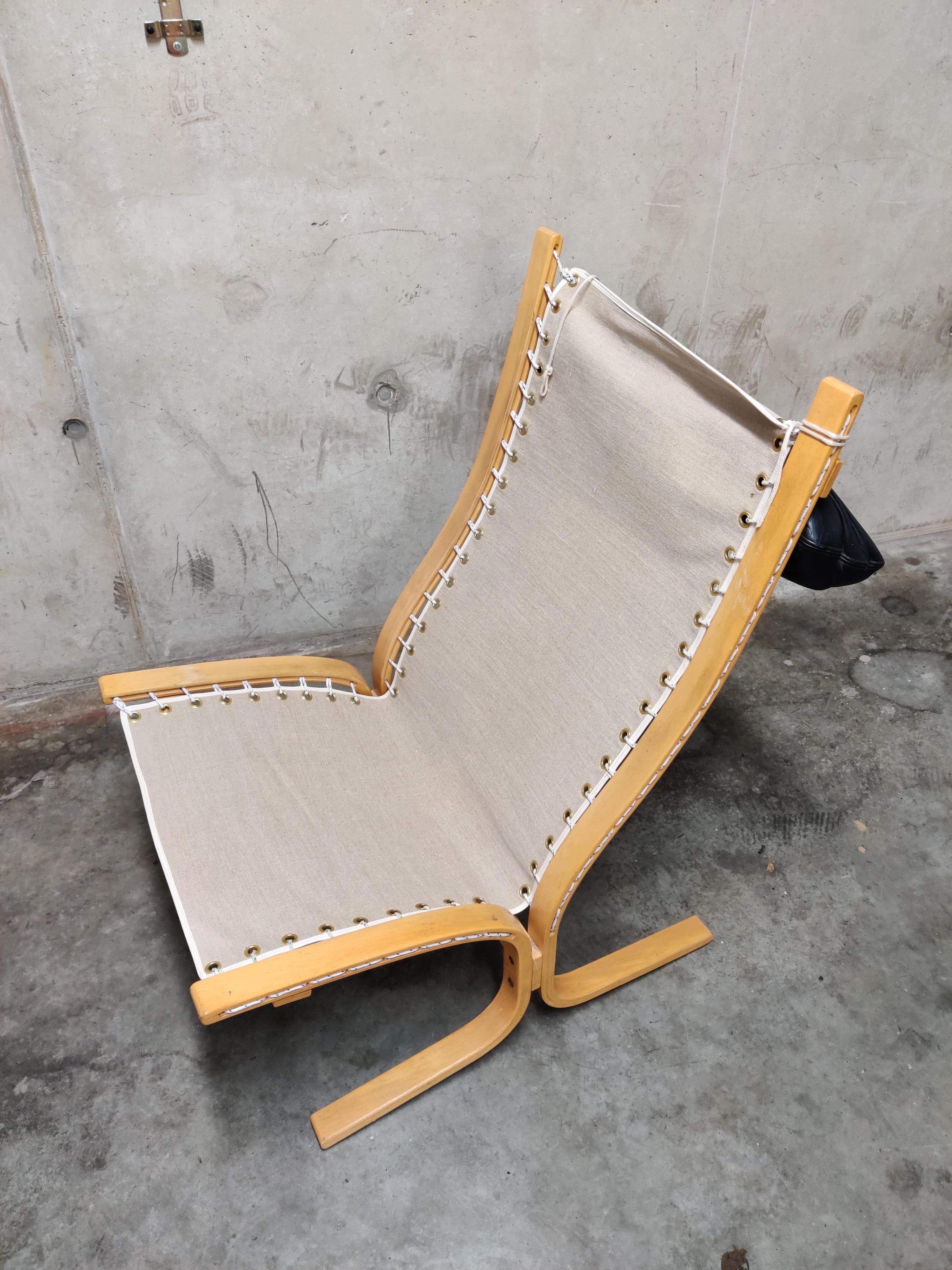 Black Leather Siesta Chair by Ingmar Relling for Westnofa, 1970s 3