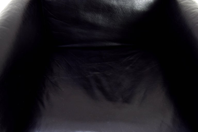 Black Leather Simone Armchair by Ufficio Progetti Gavina for Simon ...
