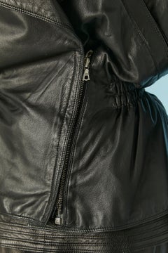 Black leather skirt-suit Gianni Versace