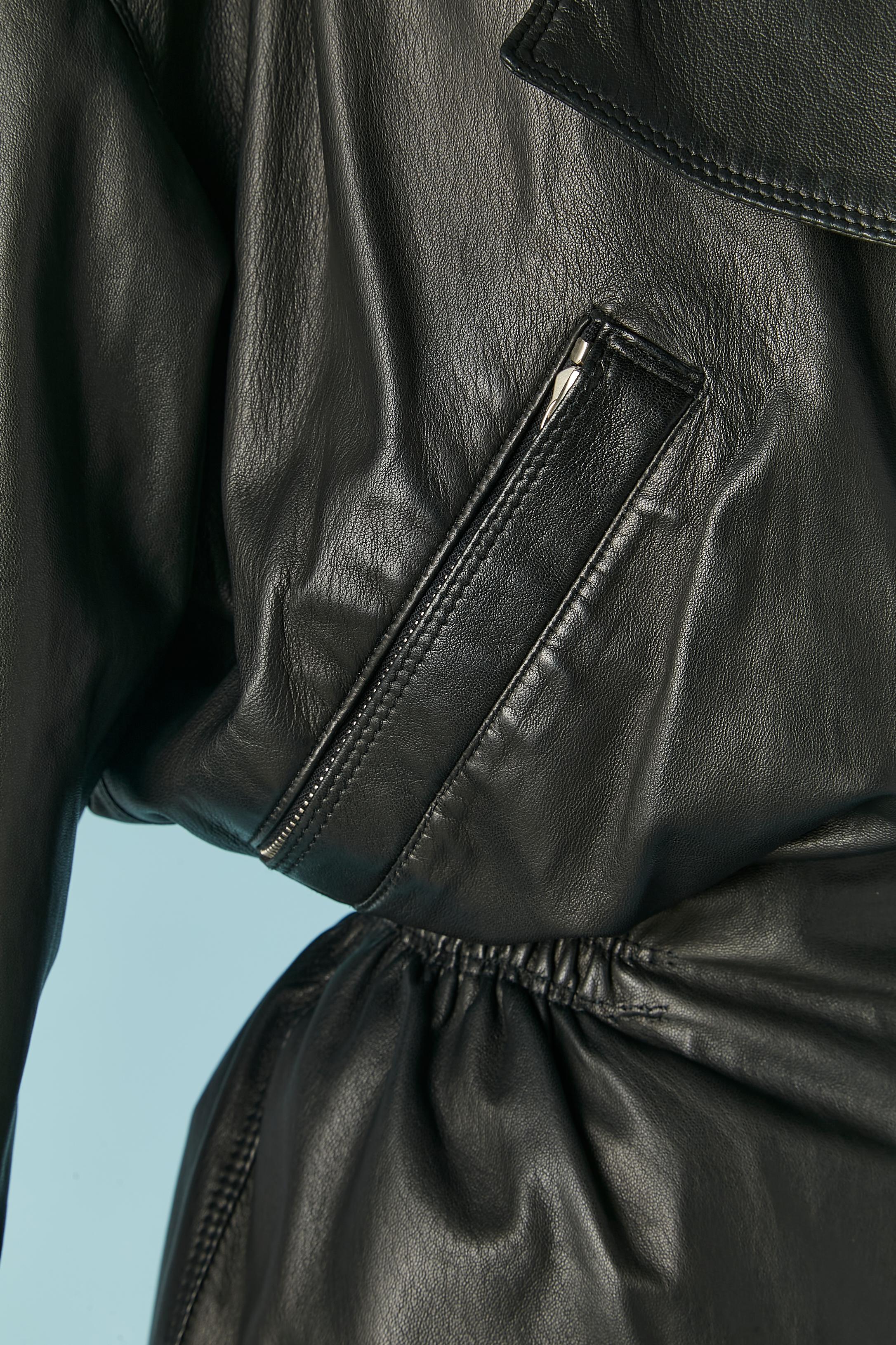 Women's Black leather skirt-suit Gianni Versace For Sale
