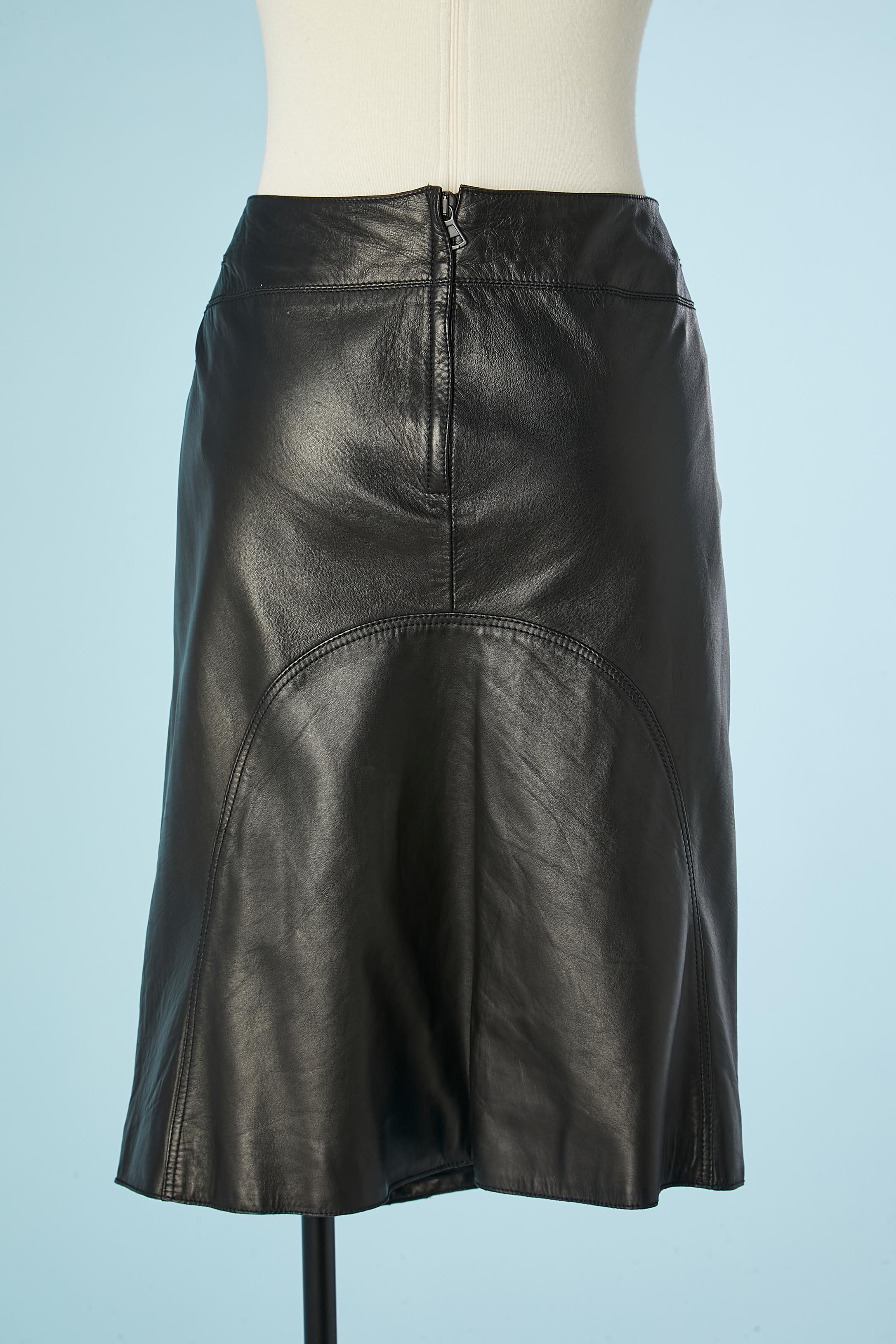 Women's Black leather skirt Valentino  For Sale