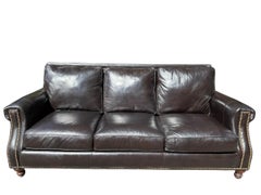 Divano in pelle nera Bradington Young Divano in pelle nera vintage Nero