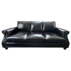 Sofá de piel negro Bradington Young Sofá de piel negro Vintage Black