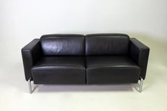 Black Leather Sofa by COR, Germany