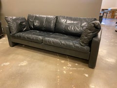 Black Leather Sofa by Möller for COR, 1970s