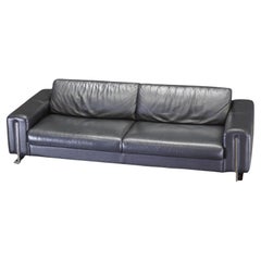 Black Leather Sofa by Roche Bobois
