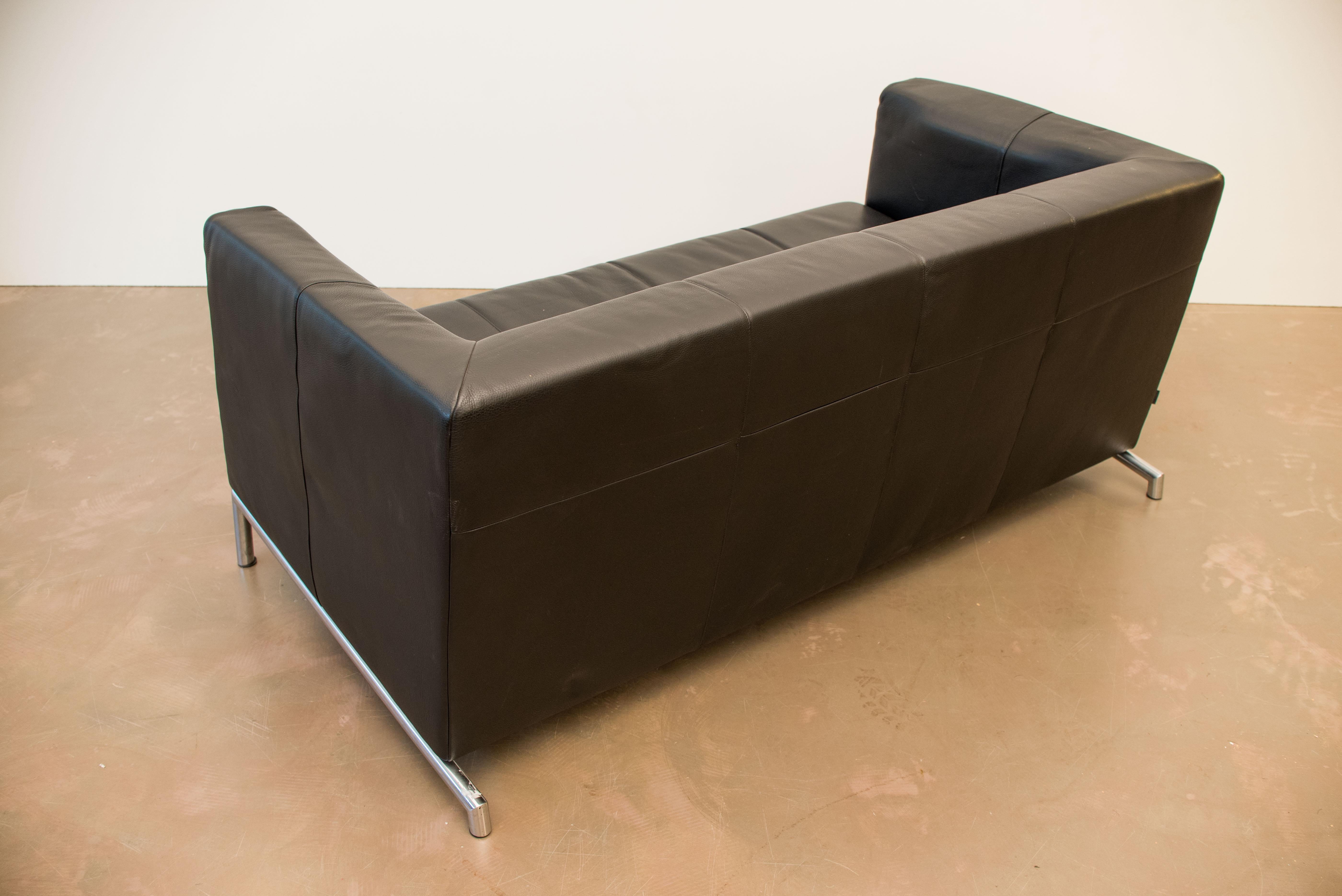 Mid-Century Modern Mid-Century Black Leather Sofa from Montis, 1974