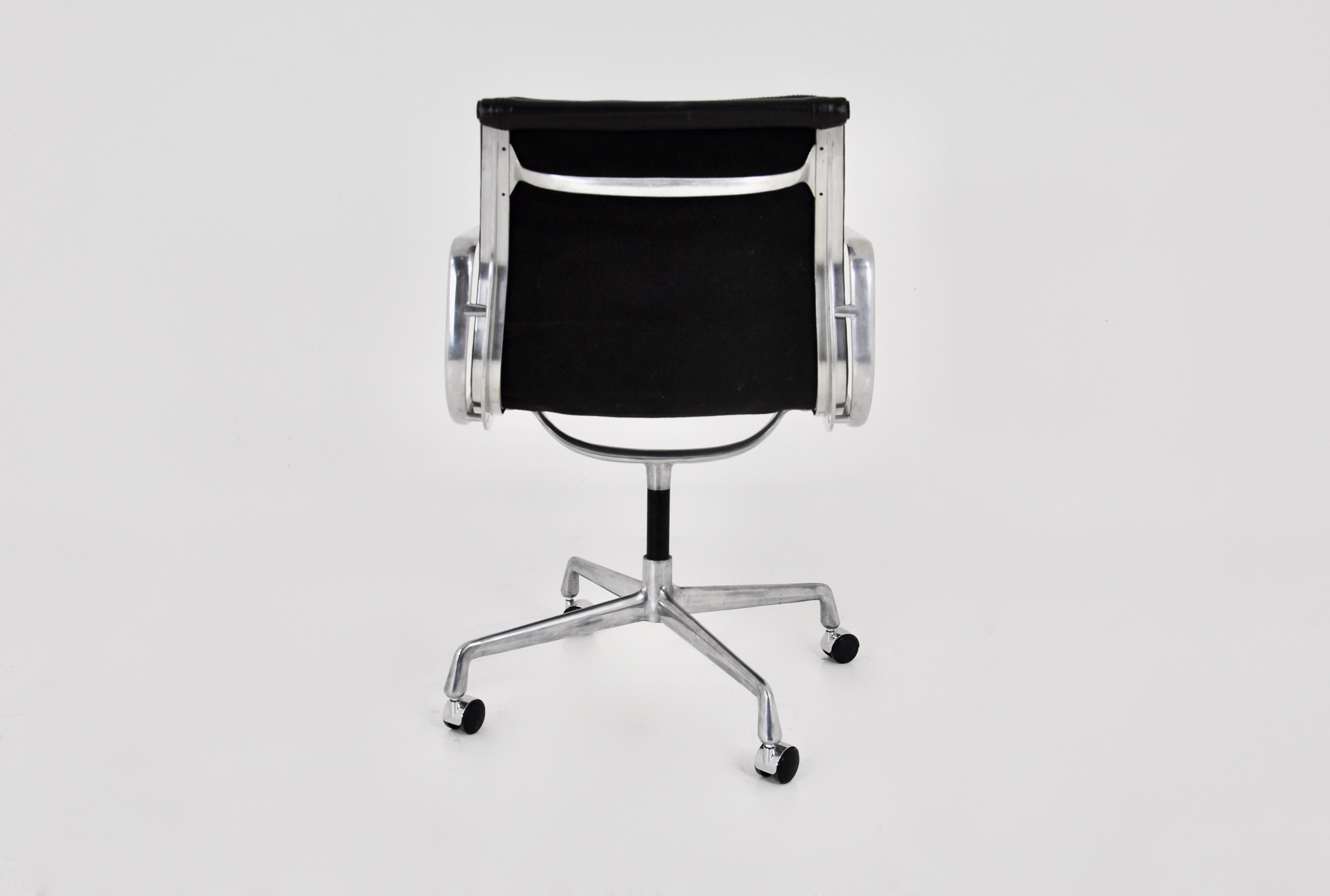 Late 20th Century Black Leather Soft Pad Office Chair by Charles and Ray Eames for Icf, 1970s