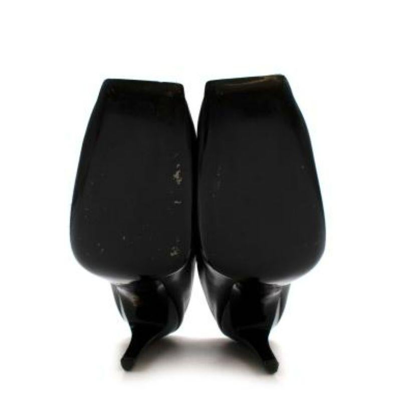 Women's Black Leather Square Toe Heeled Mules For Sale