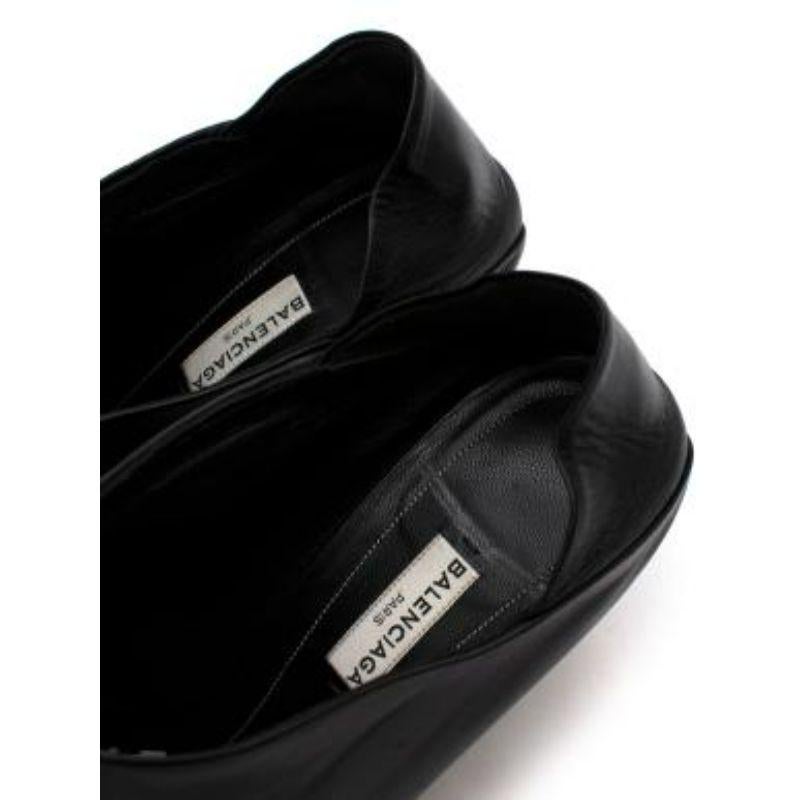 Black Leather Square Toe Heeled Mules For Sale 2