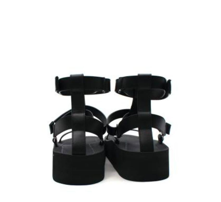 Hermes Black Leather Strap Sandals - Size 40 For Sale 2