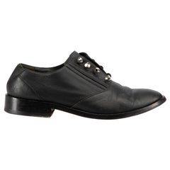 Black Leather Stud Detail Oxford Shoes Size IT 41
