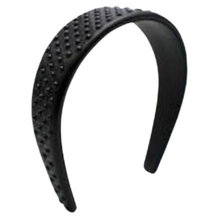 Black Leather Studded Headband For Sale at 1stDibs