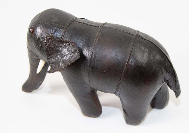 Leather sale stuffed elephant