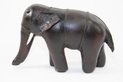 Black Leather Stuffed Elephant Toy