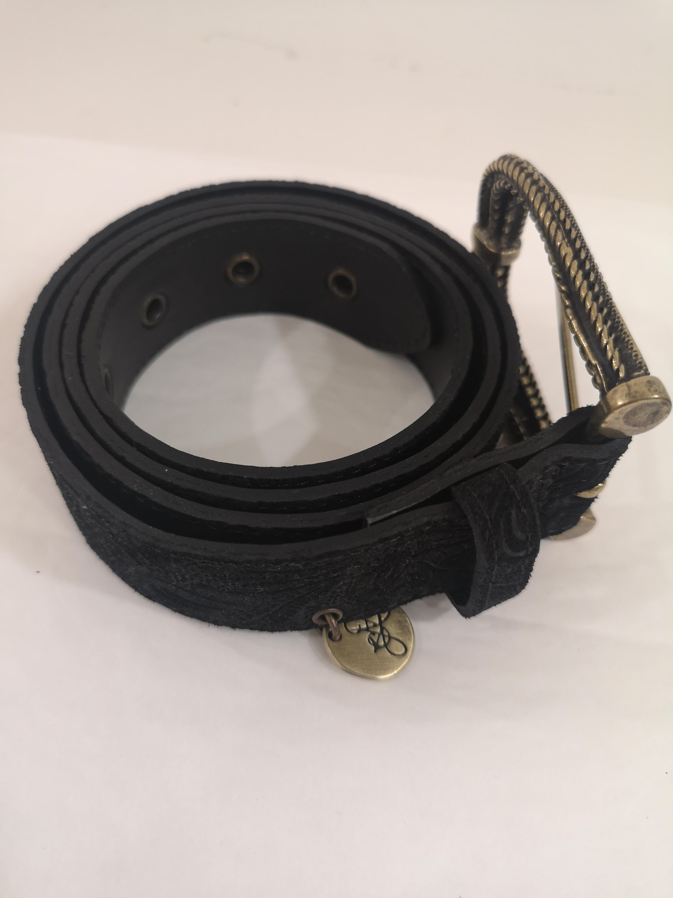 Black leather suede belt NWOT 1