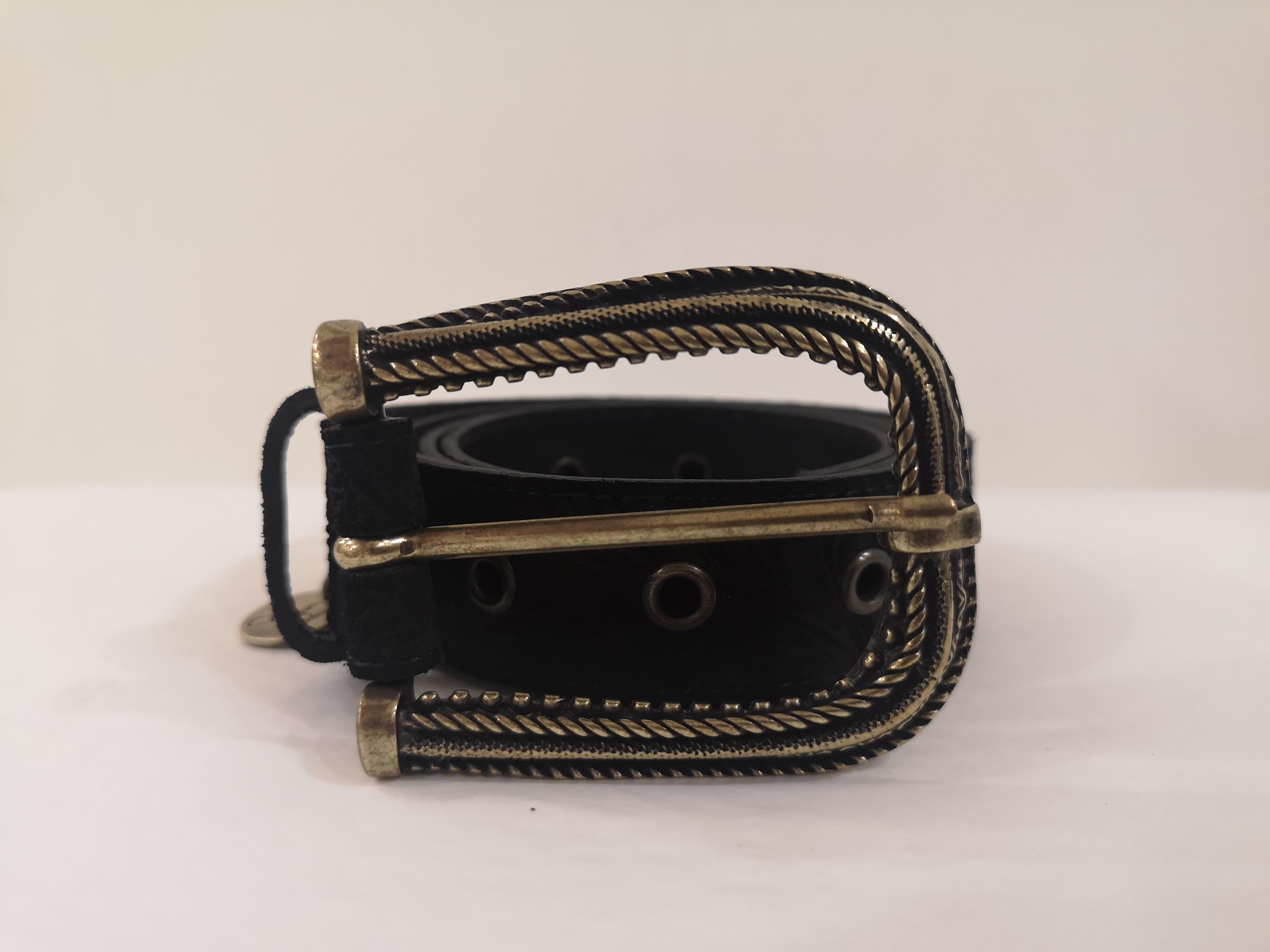 Black leather suede belt NWOT 2